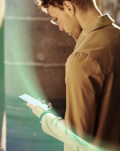 Man checking his phone