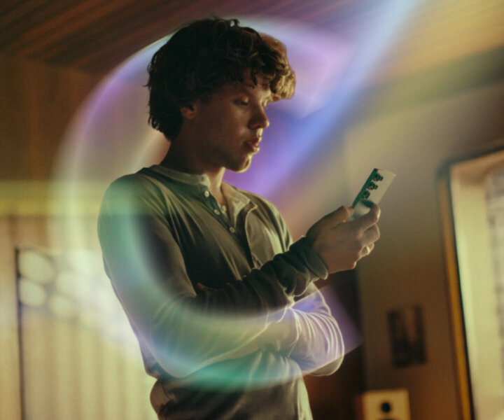 Young man using his phone